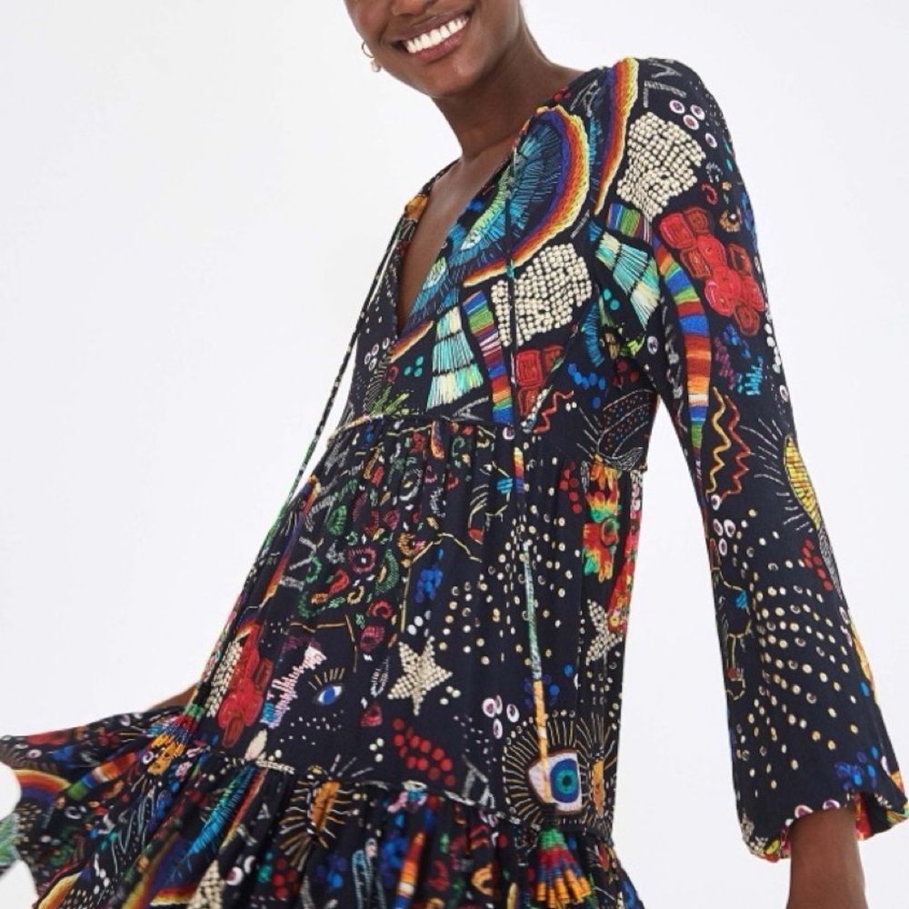 FARM Rio Colorful Patterned Mini Dress